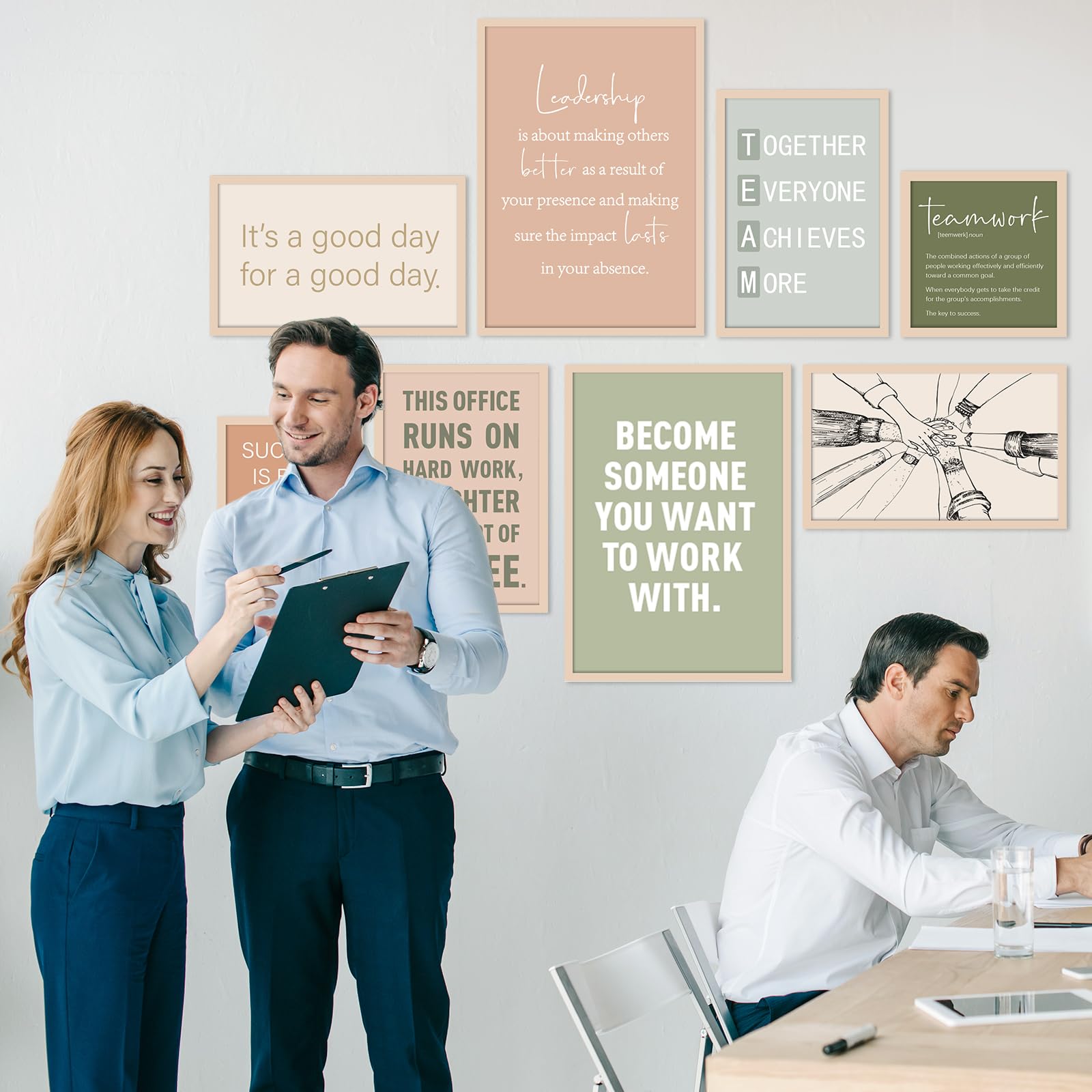 Faccito warm office atmosphere decor elevates desks, halls, and reception areas.
