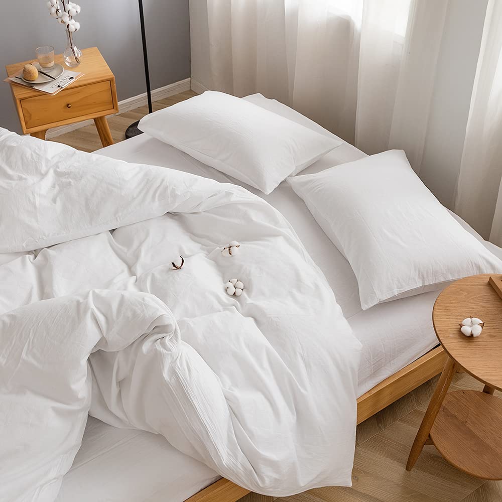 FACE TWO FACE queen pillow shams, clean white, envelope closure