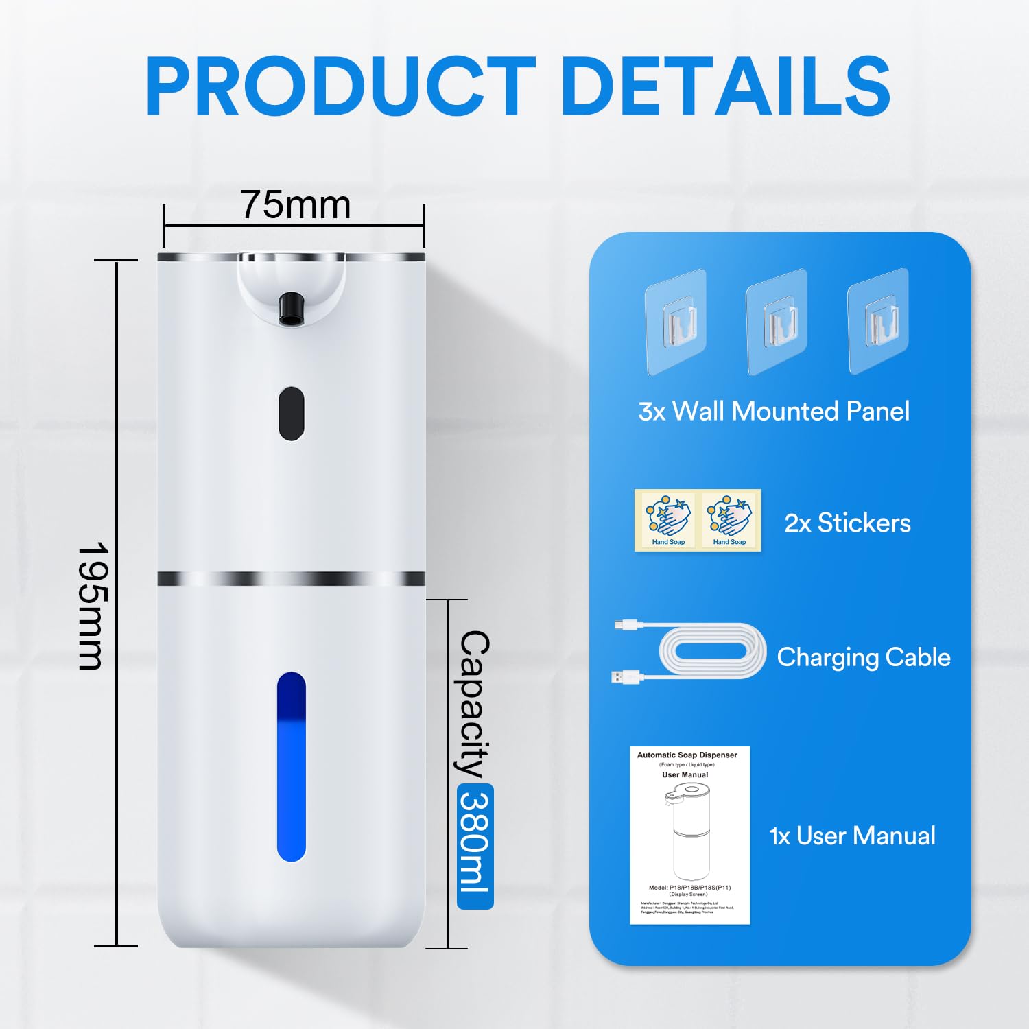 Fachixy 380ml capacity suits daily bathroom and kitchen tasks