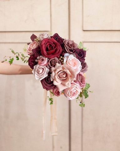 FACINOC burgundy roses wreath-making supplies versatile seasonal decor.
