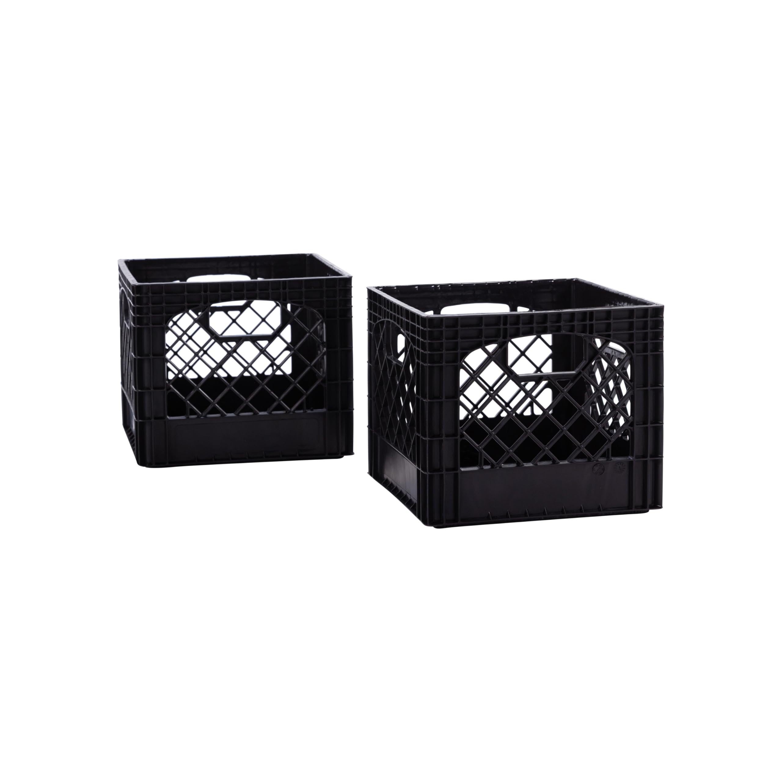 Factory Direct Partners milk crate 16-qt stackable handle close-up for easy lifting.