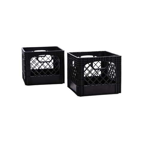 Factory Direct Partners milk crate 16-qt stackable handle close-up for easy lifting.