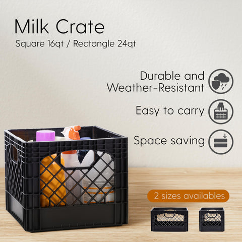 Factory Direct Partners 24qt milk crate stackable configuration showcasing space-saving potential