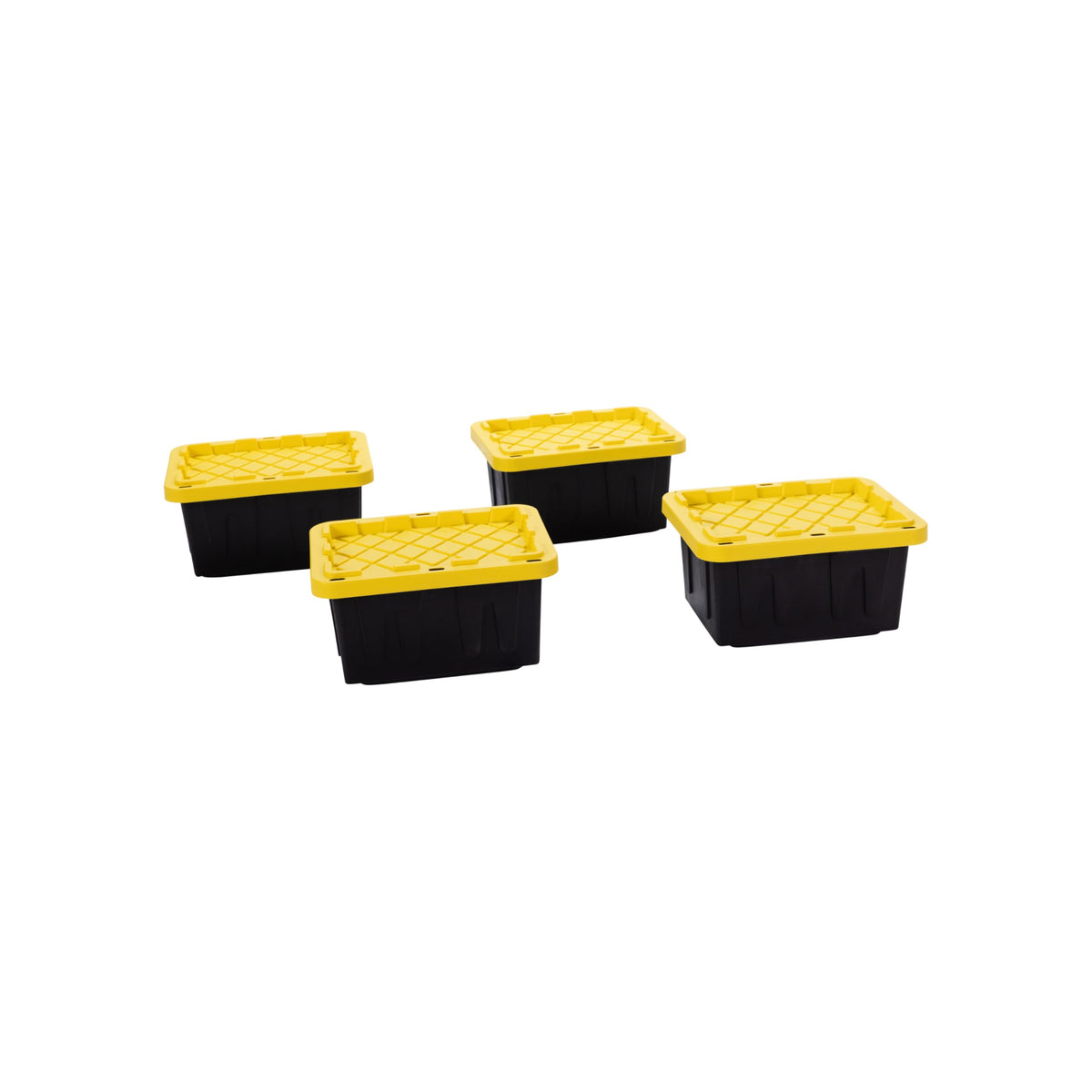 Factory Direct Partners 5-Gallon tote front view with yellow lid for secure storage