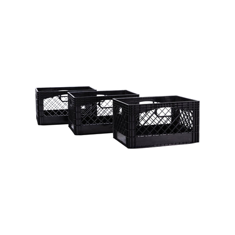 Factory Direct Partners rectangular milk crate front view, durable 24-qt storage for garage use