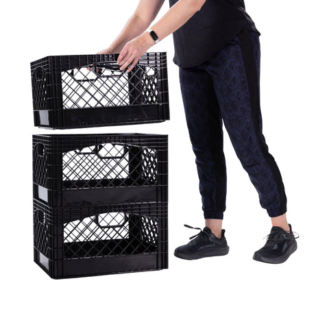 Factory Direct Partners rectangular milk crate side view for compact bookshelf or shelf storage