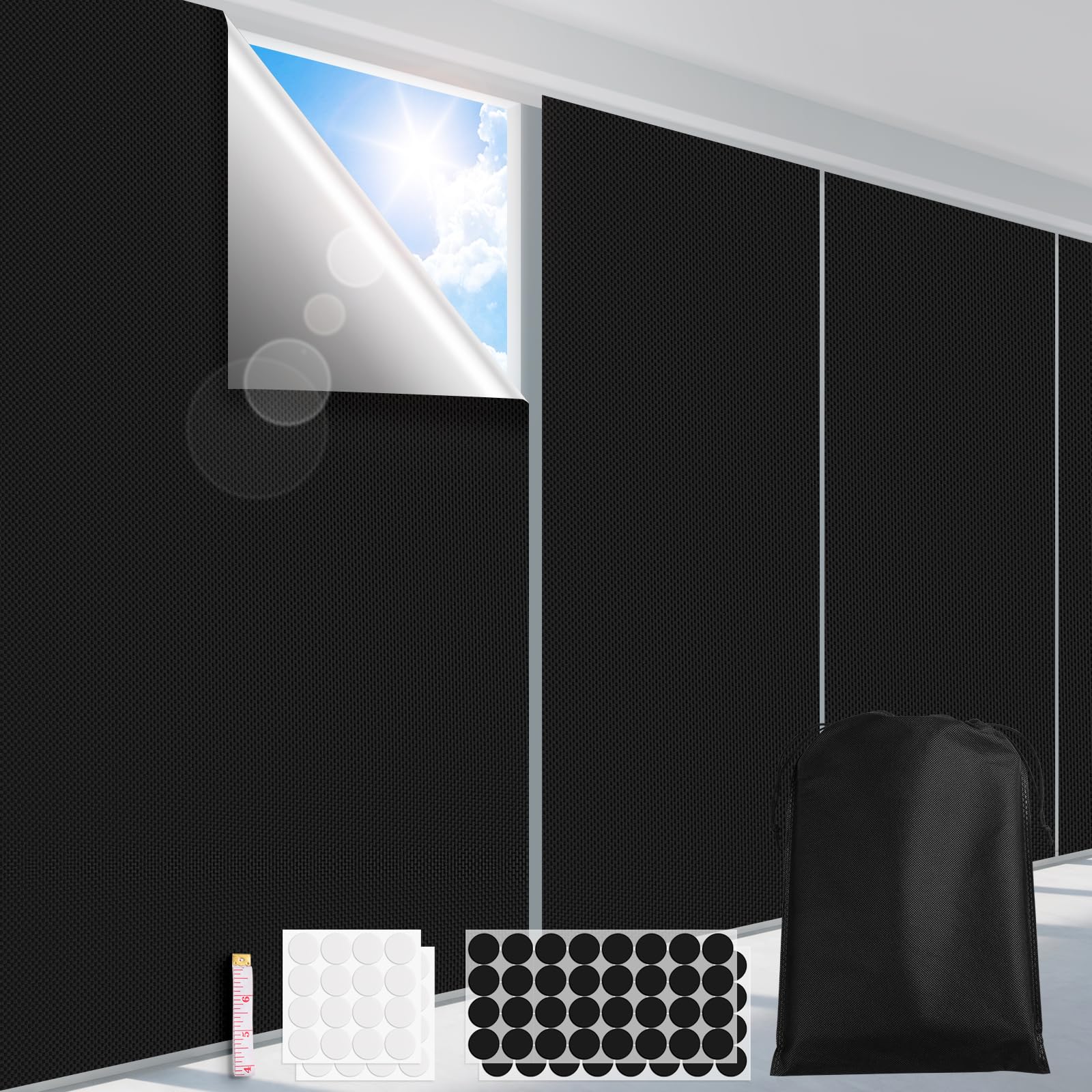FADOTY 100 percent blackout curtain cover cuttable for a dark, energy saving room