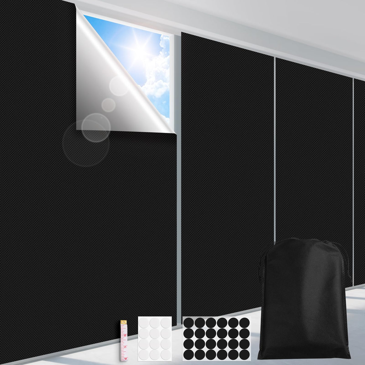 FADOTY blackout curtains provide complete darkness for daytime rest.
