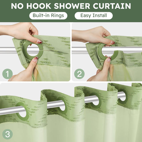 FADOTY inside liner with snap-on design for quick washing without removing the entire curtain.