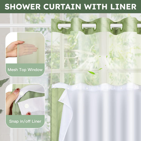 FADOTY mesh-top curtain provides bright shower light and improved airflow while keeping privacy.