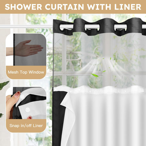FADOTY mesh-top curtain lets light in while preserving privacy.