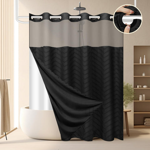 FADOTY no-hook curtain with built-in rings for quick install.