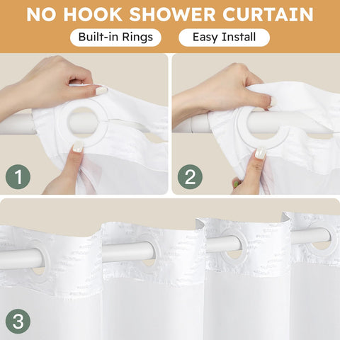 FADOTY snap-in liner inner curtain for quick washing without removing the whole curtain
