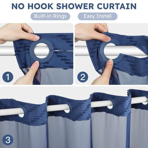 FADOTY snap-in liner enables quick washing without removing curtain