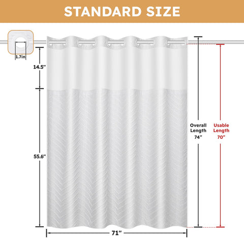 FADOTY standard size 71x74 shower curtain fits most bathrooms