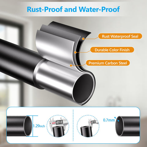 FADOTY carbon steel rod provides sturdy support up to 35 lb