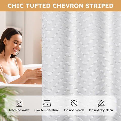 FADOTY tufted chevron pattern adds chic flair to bathroom decor