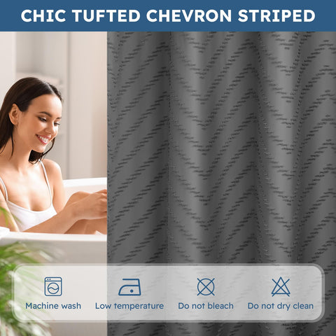FADOTY tufted chevron striped design adds chic texture to your bathroom.
