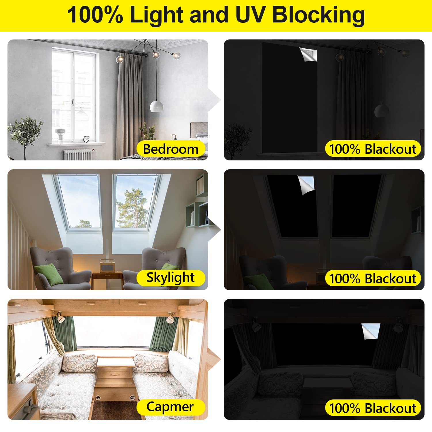 FADOTY window cover installed in a dorm room blocks light effectively.