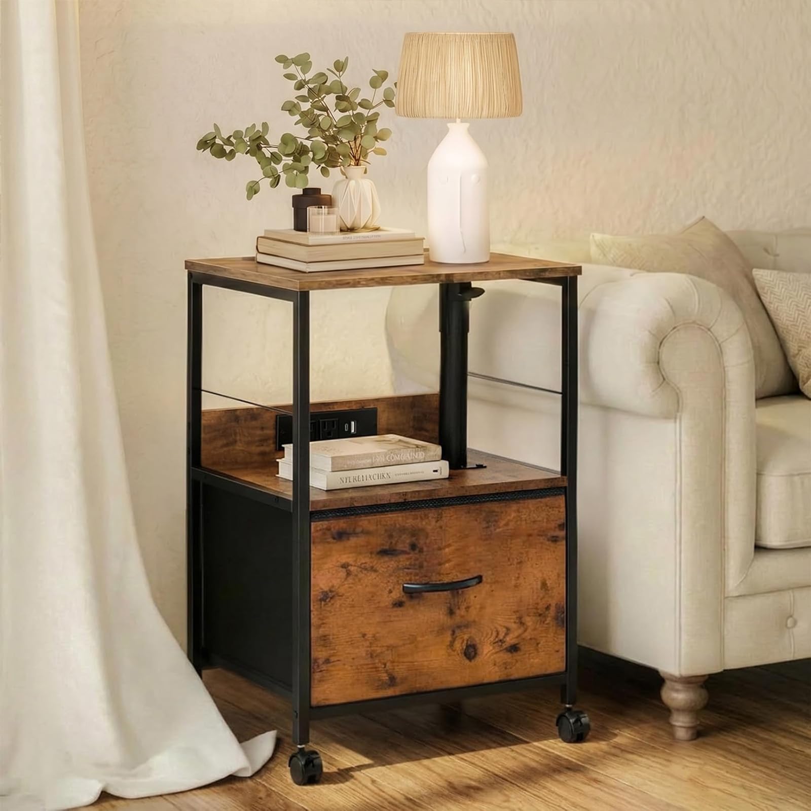 Faesun 360° swivel casters glide smoothly on carpet or hardwood.