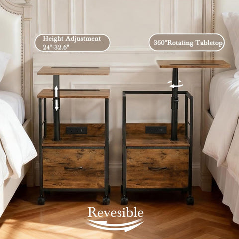 Faesun compact bedside table for small spaces fits beside bed or couch.
