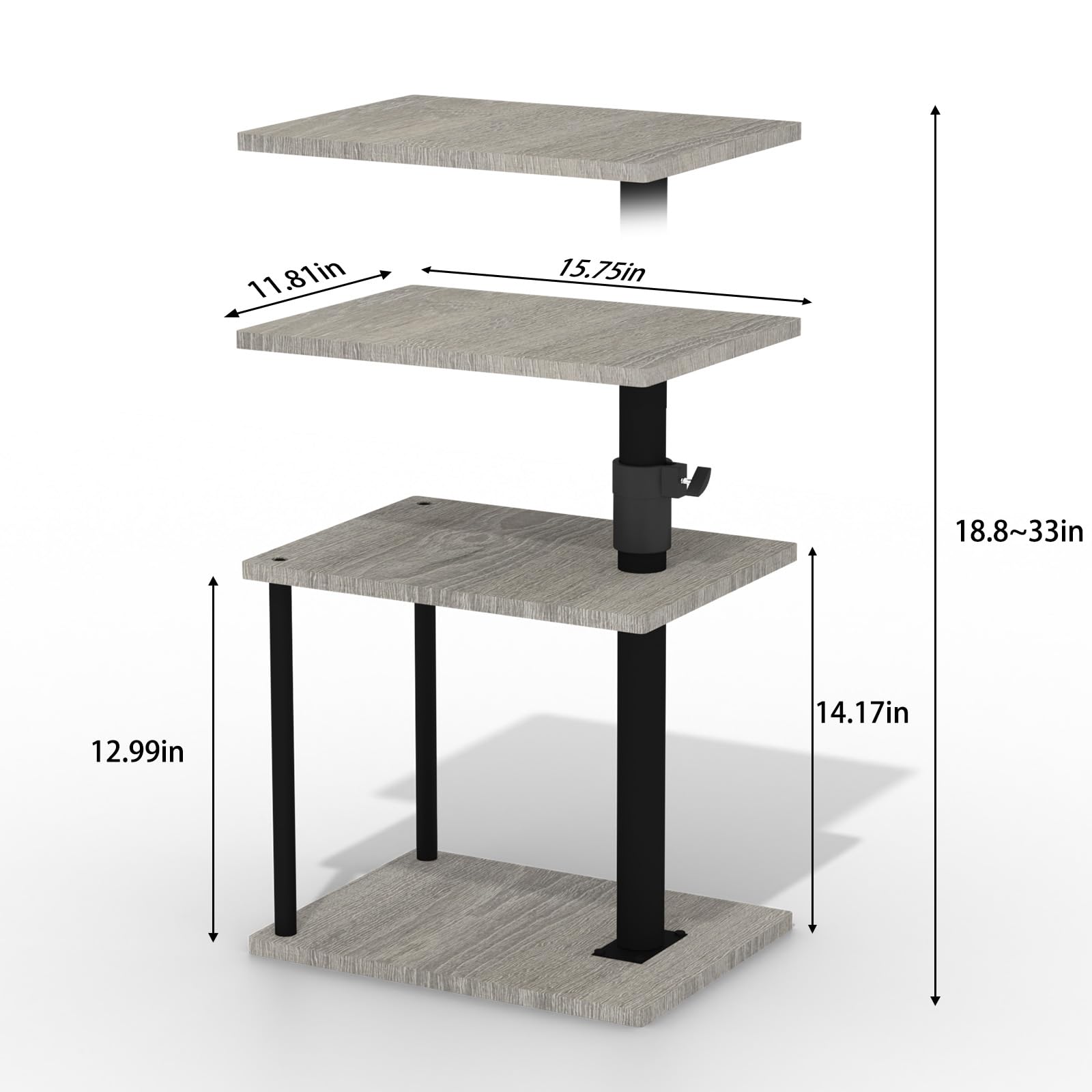 Faesun storage-shelf side table keeps remotes and books organized.