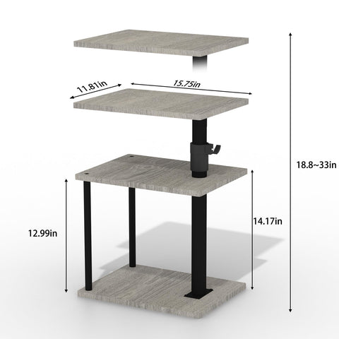 Faesun storage-shelf side table keeps remotes and books organized.