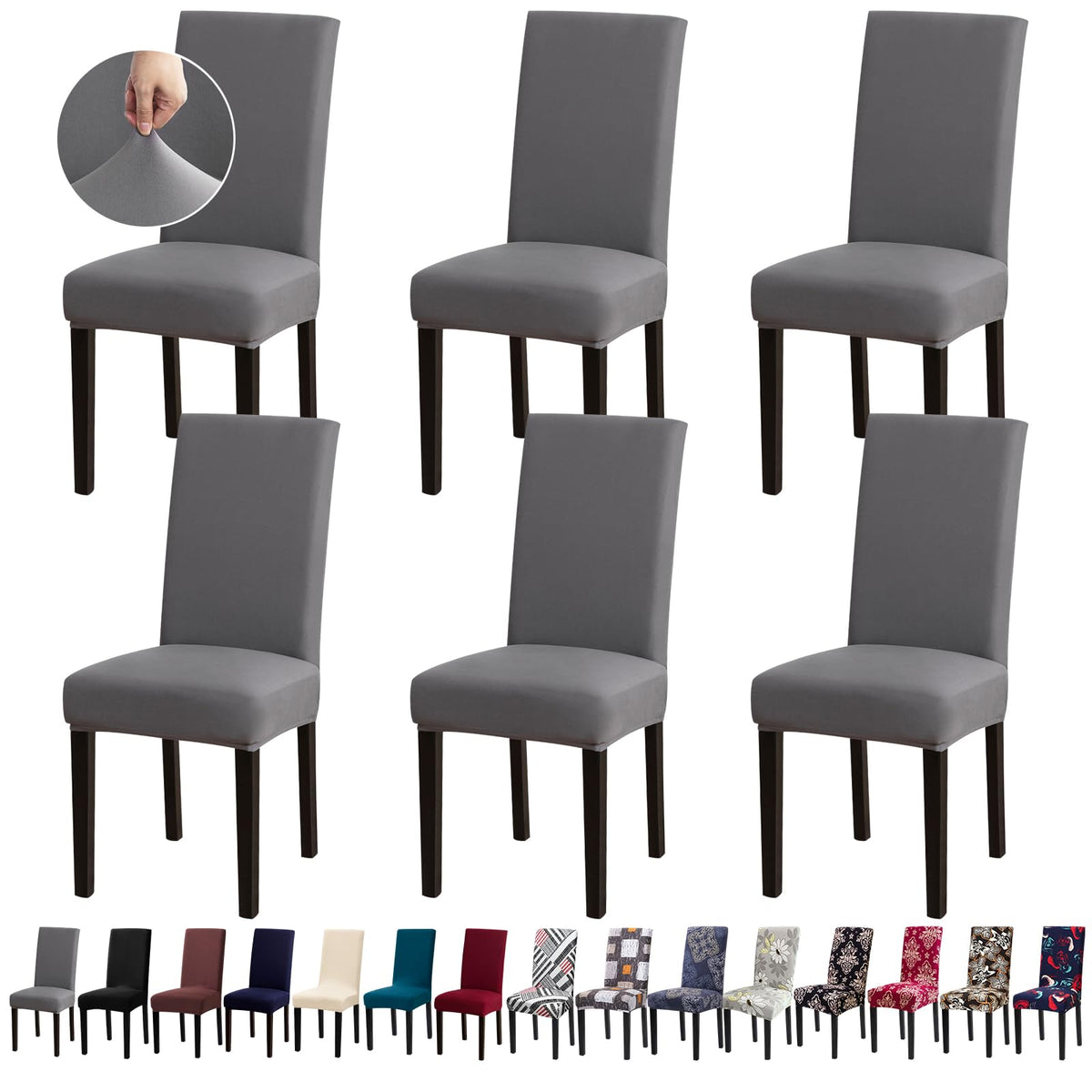 Fafua chair covers stretch fabric close-up showing premium fit and durability