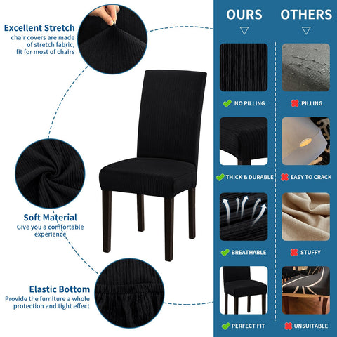 Fafua Stretch Dining Chair Cover close-up highlights soft, wrinkle-free fabric.