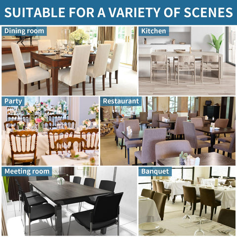 Fafua Stretch Dining Chair Cover measurement guide helps ensure fit.