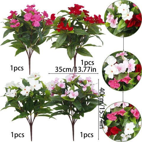 FAICOIA artificial Impatiens white bloom for bright garden planters