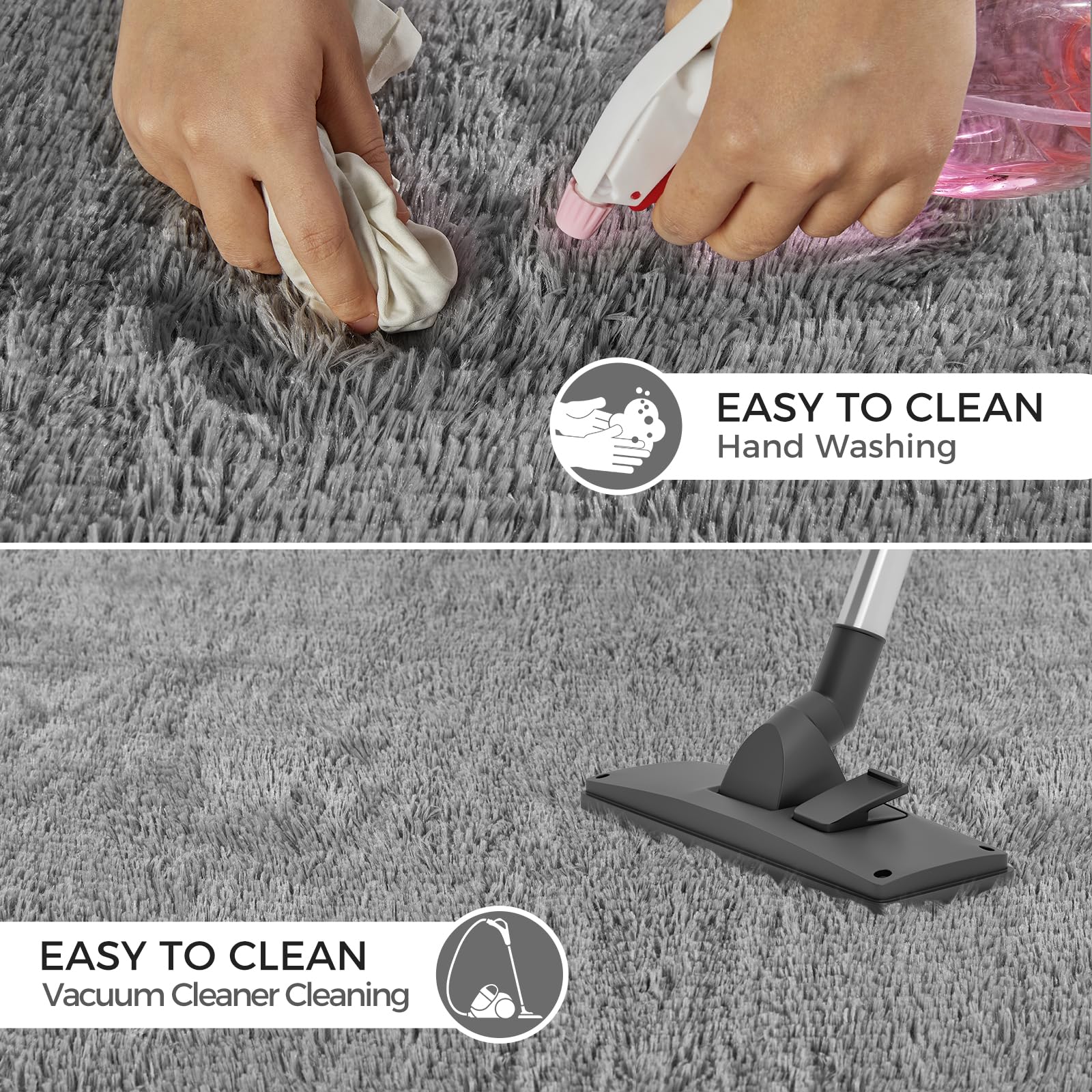 Fairblink 5x8 Easy-Clean Rug simplifies maintenance with simple shaking and quick vacuuming.