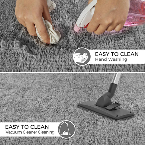 Fairblink 5x8 Easy-Clean Rug simplifies maintenance with simple shaking and quick vacuuming.