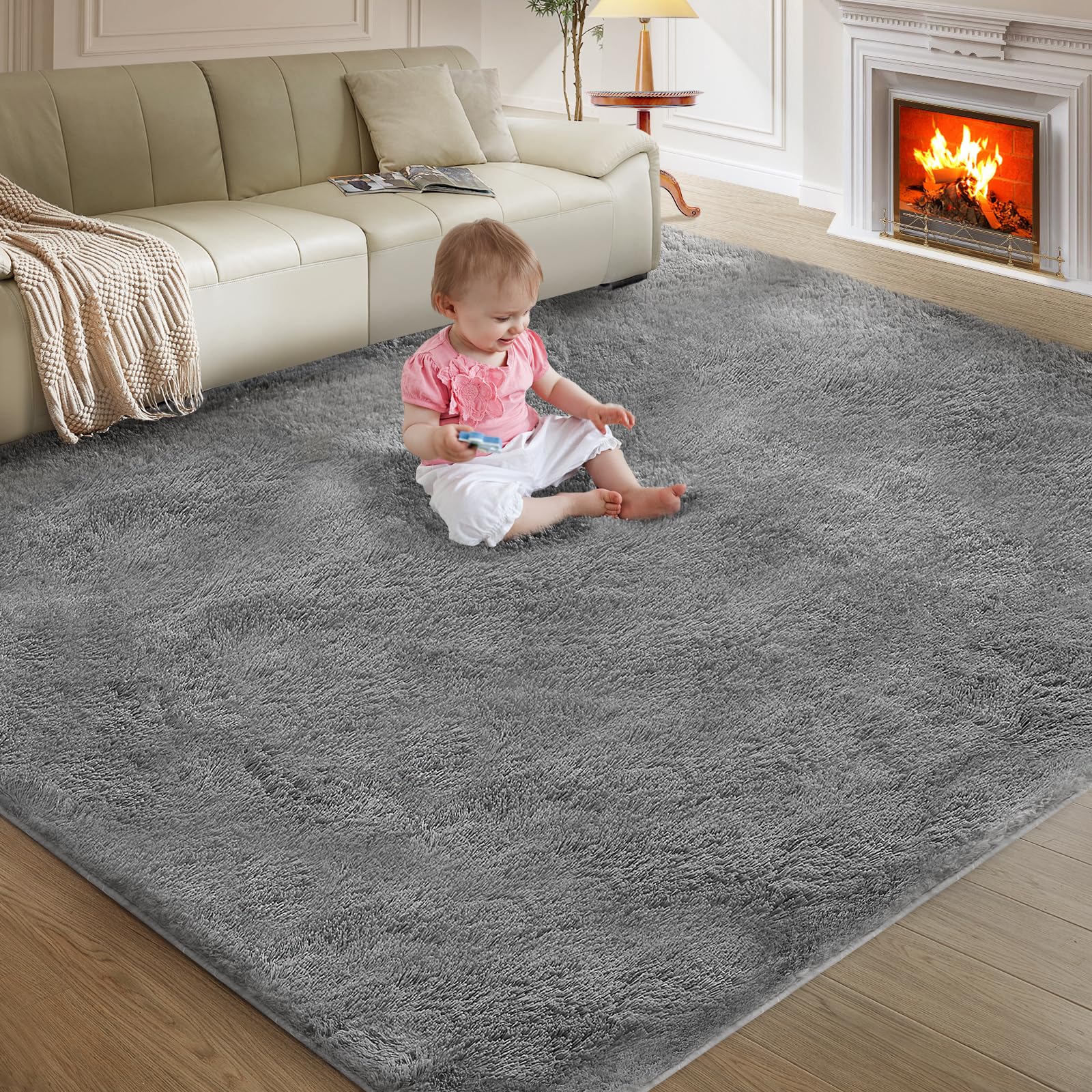 Fairblink 5x8 Ultra Soft Rug in living room offers cozy comfort and inviting warmth.