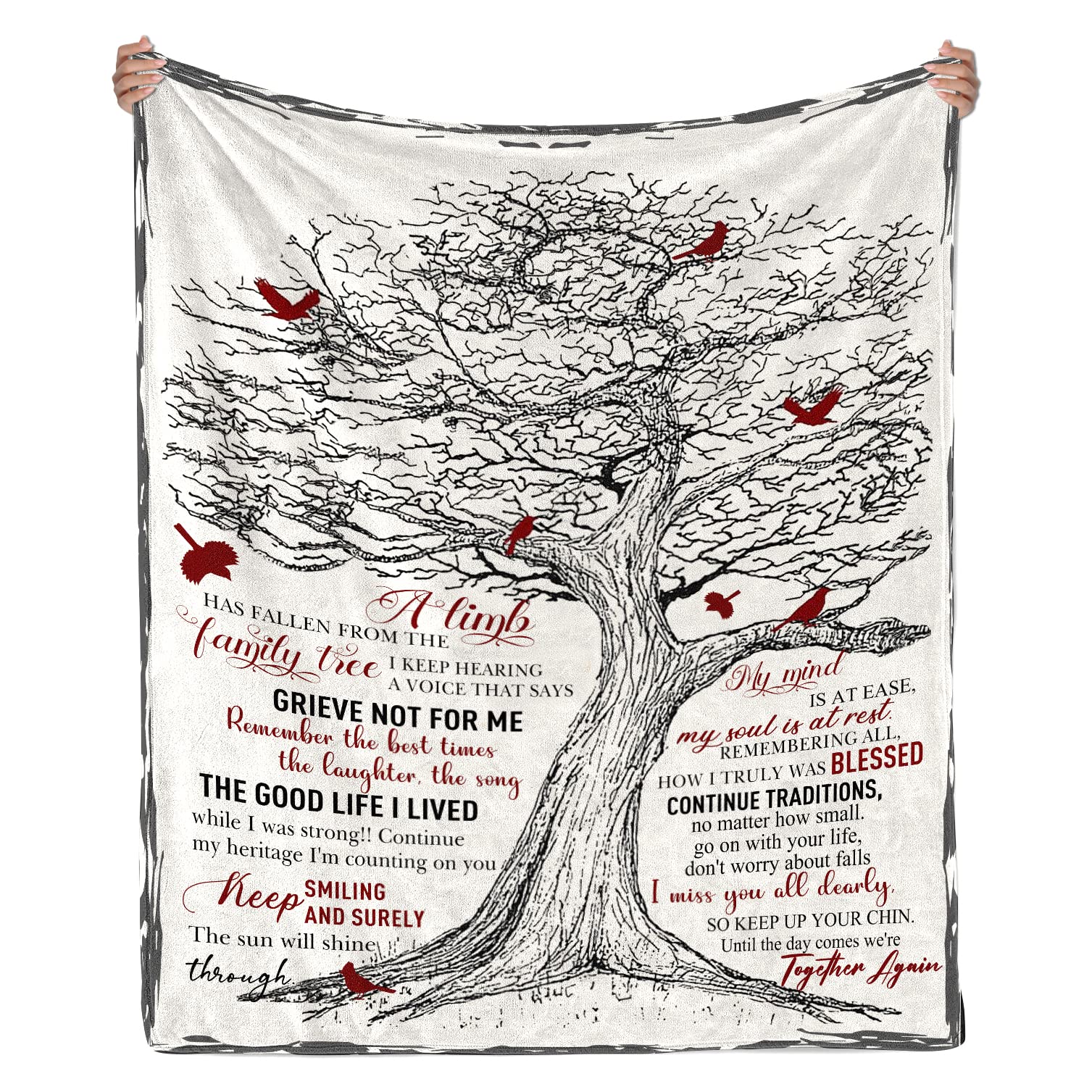 FAIVHSO bereavement blanket folded on bed offering warm comfort
