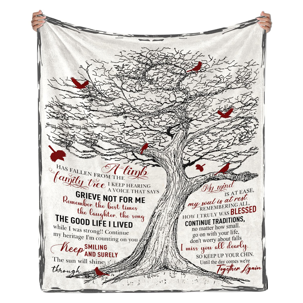 FAIVHSO bereavement blanket folded on bed offering warm comfort