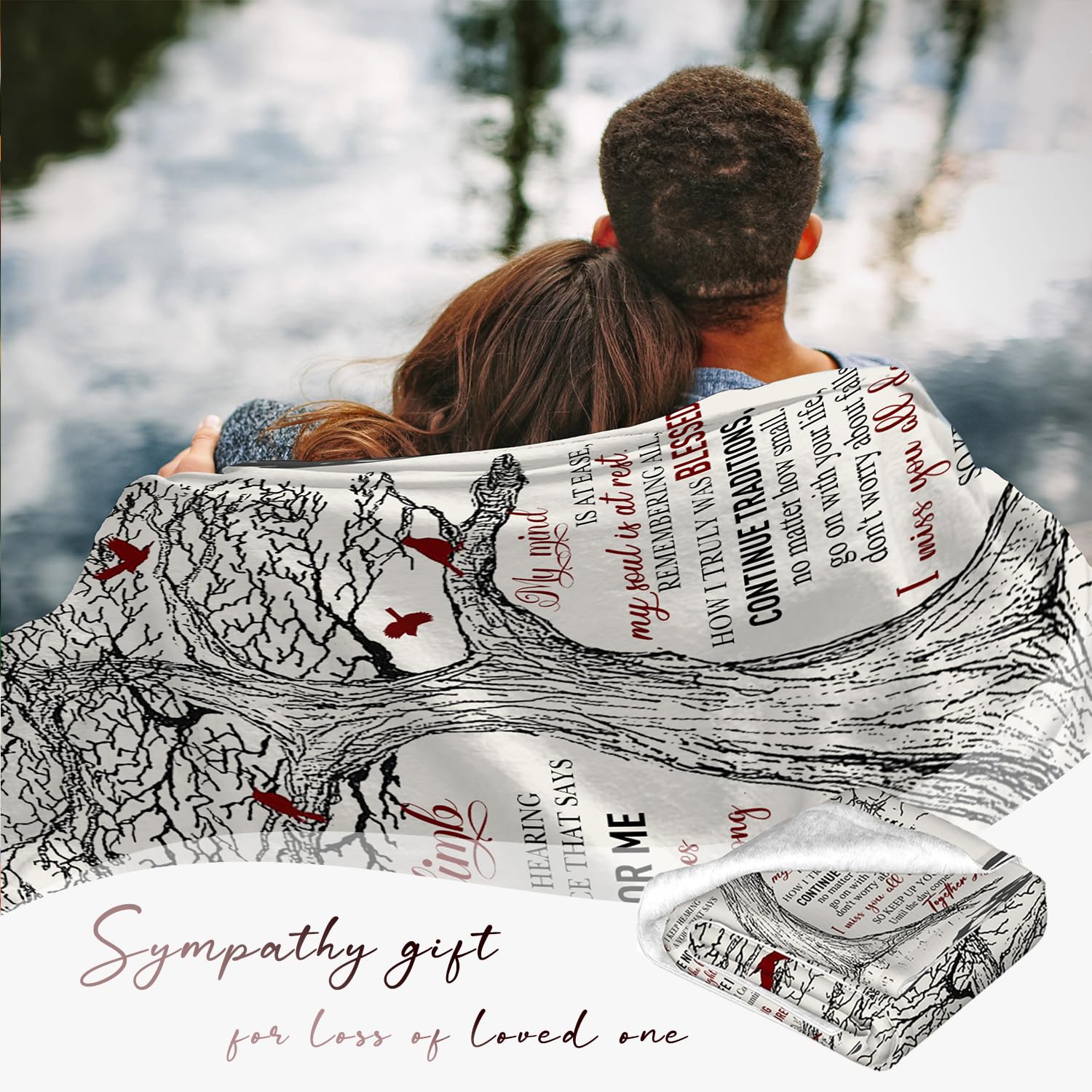 FAIVHSO memorial blanket on sofa for cozy reflective moments