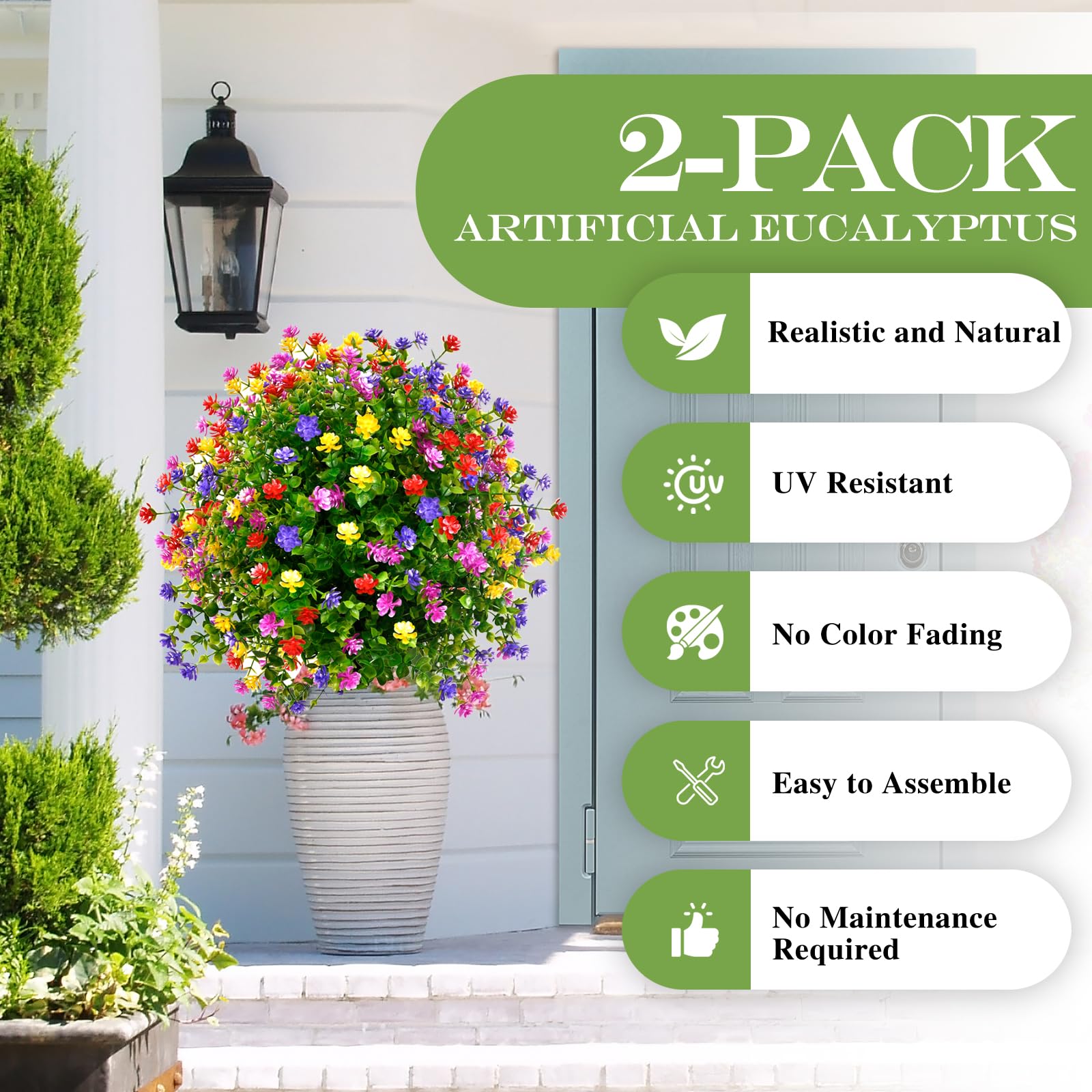FAJUNZH porch and patio decoration with boxwood topiary balls