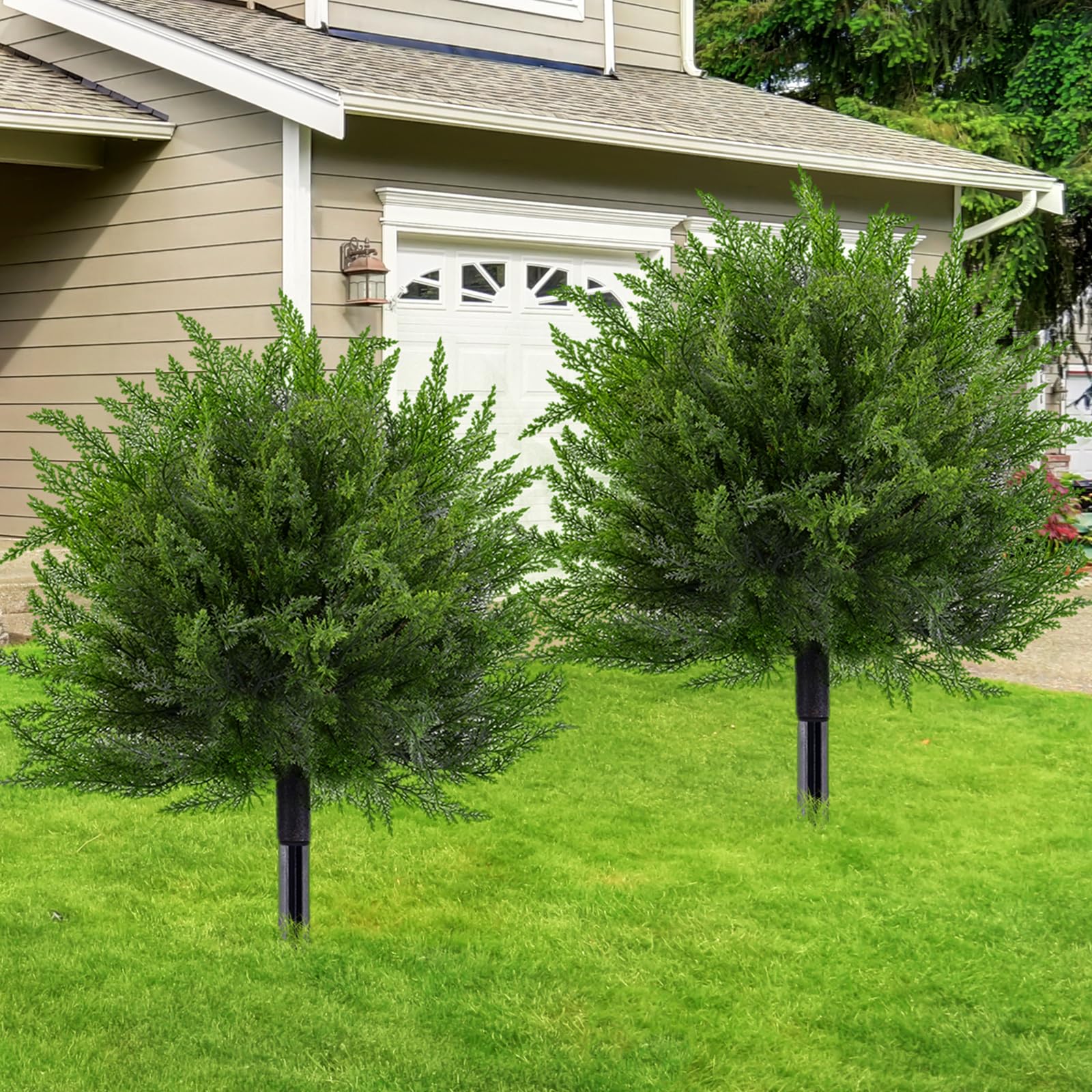 FAJUNZH cold-resistant evergreen topiary for year-round display.