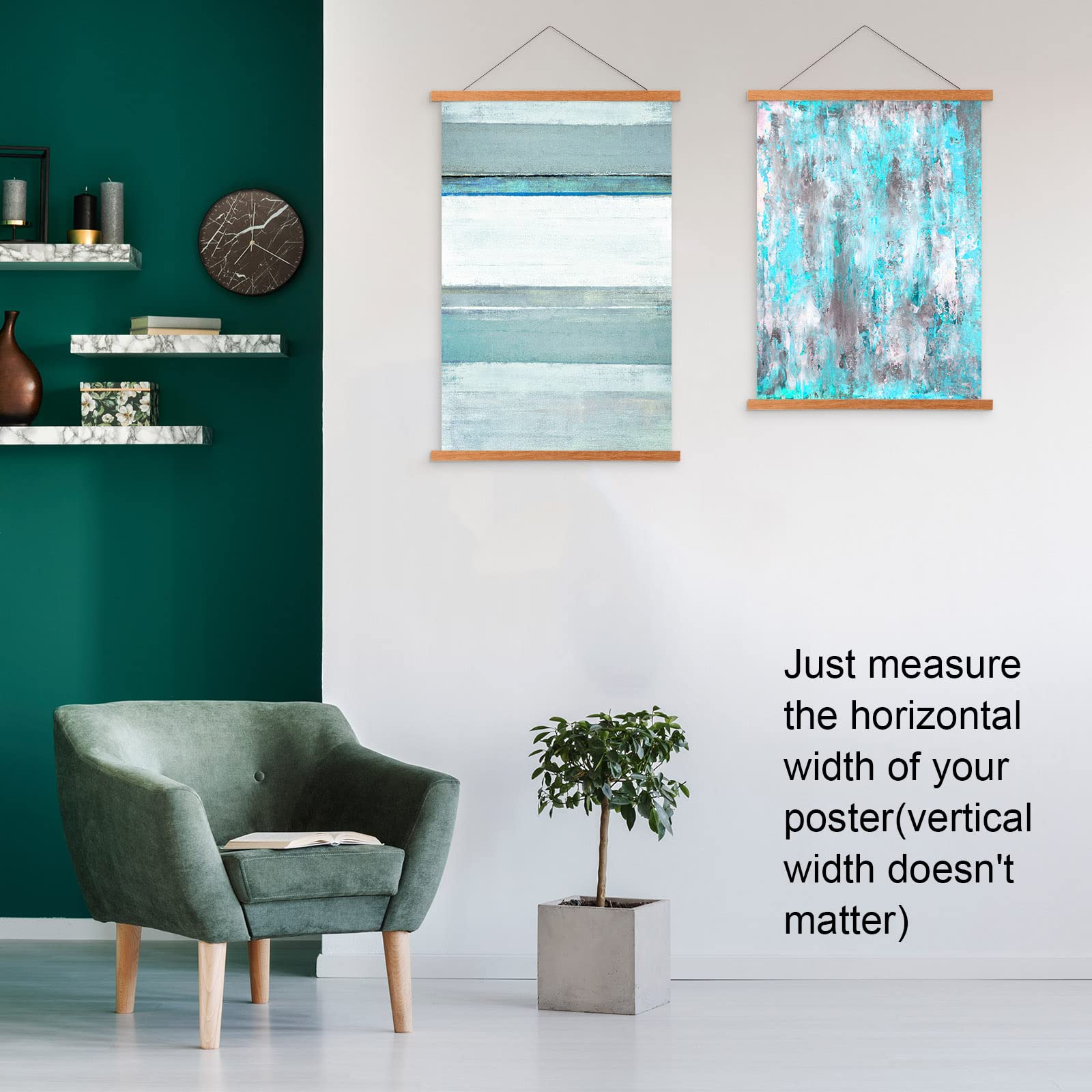 FALAMON natural teak wood frame adds warmth to any wall.