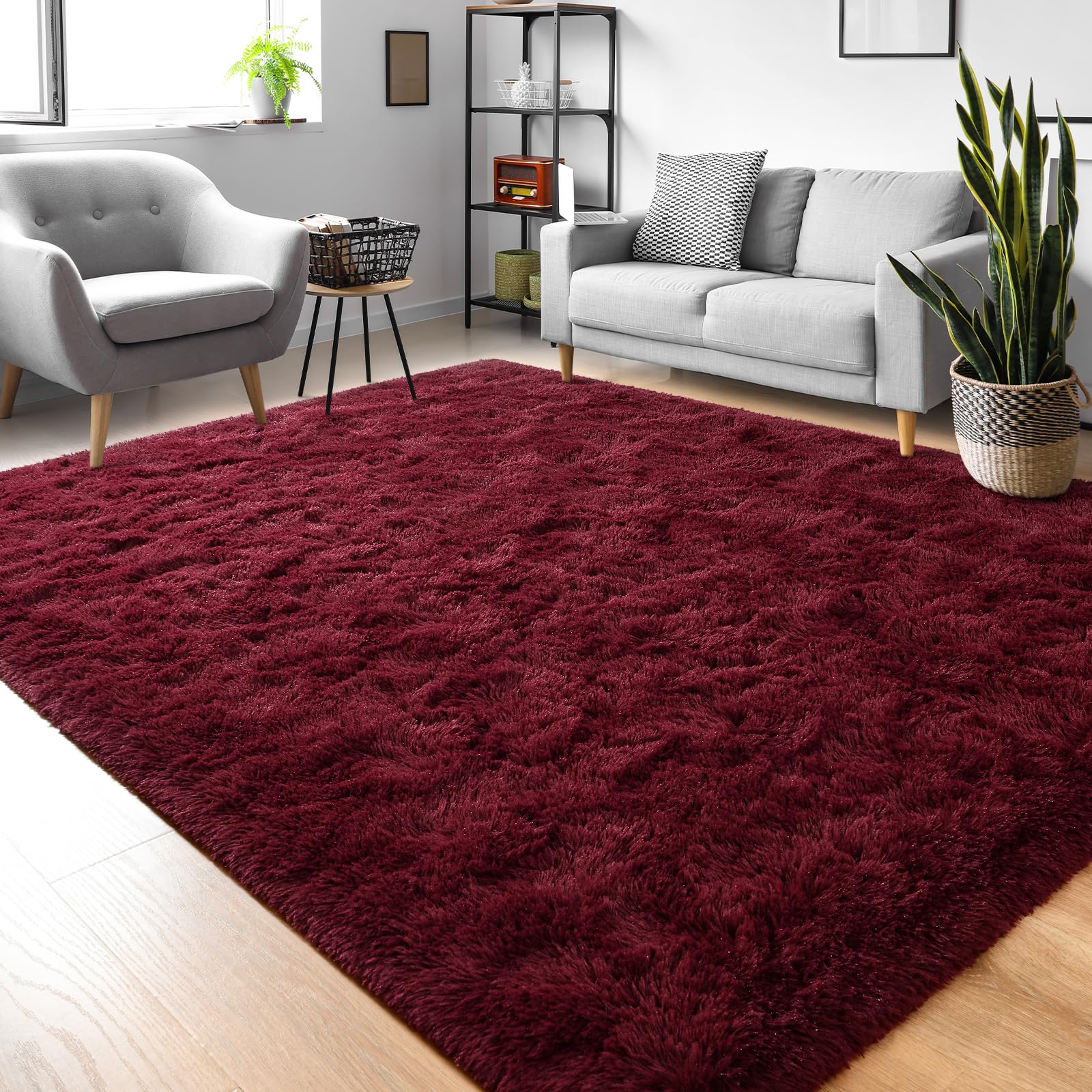 FALARK pet-friendly plush rug, gentle surface for furry friends.