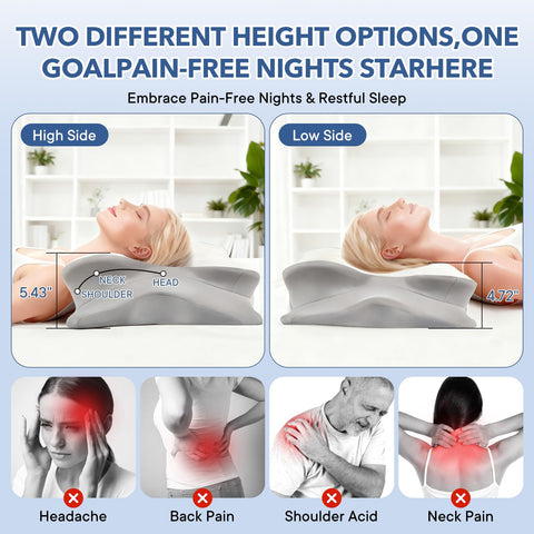 FAMKCY cervical pillow neck-support ergonomic-design fosters relaxed neck posture.
