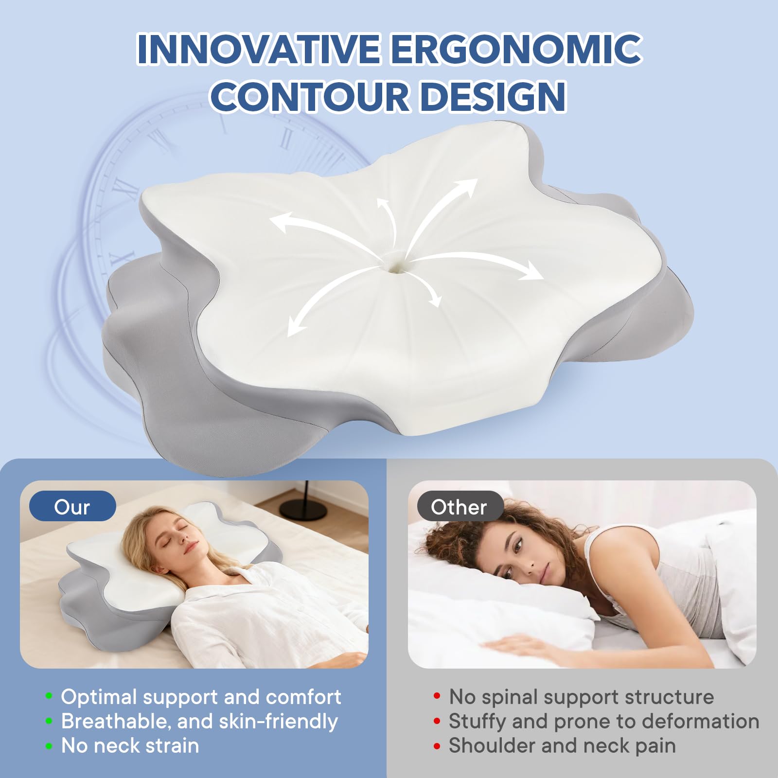 FAMKCY removable-breathable pillowcase stays cool and soft against skin.