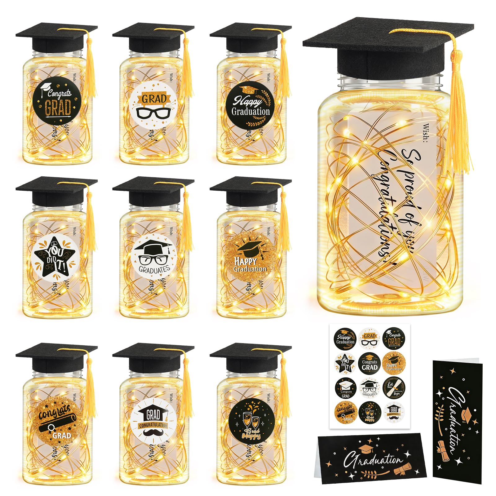 FAMNONE graduation centerpiece jars with lights for glowing tables and memorable moments.