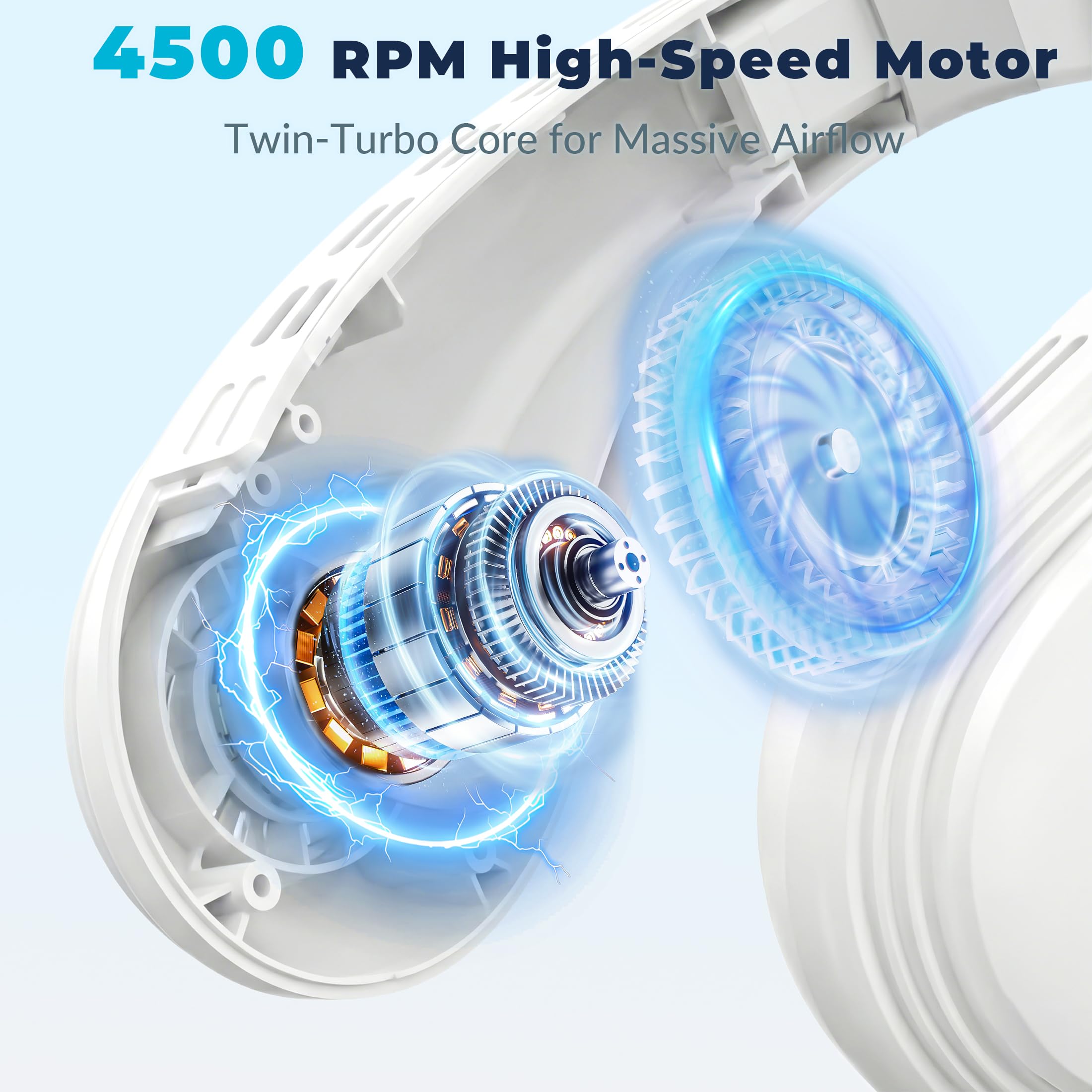 FAMOTANSIA bladeless neck fan design for smooth, quiet cooling.