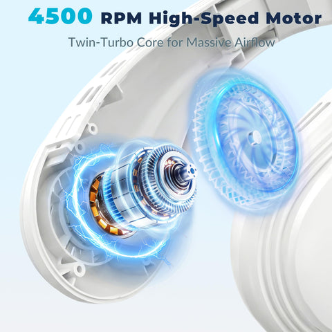 FAMOTANSIA bladeless neck fan design for smooth, quiet cooling.