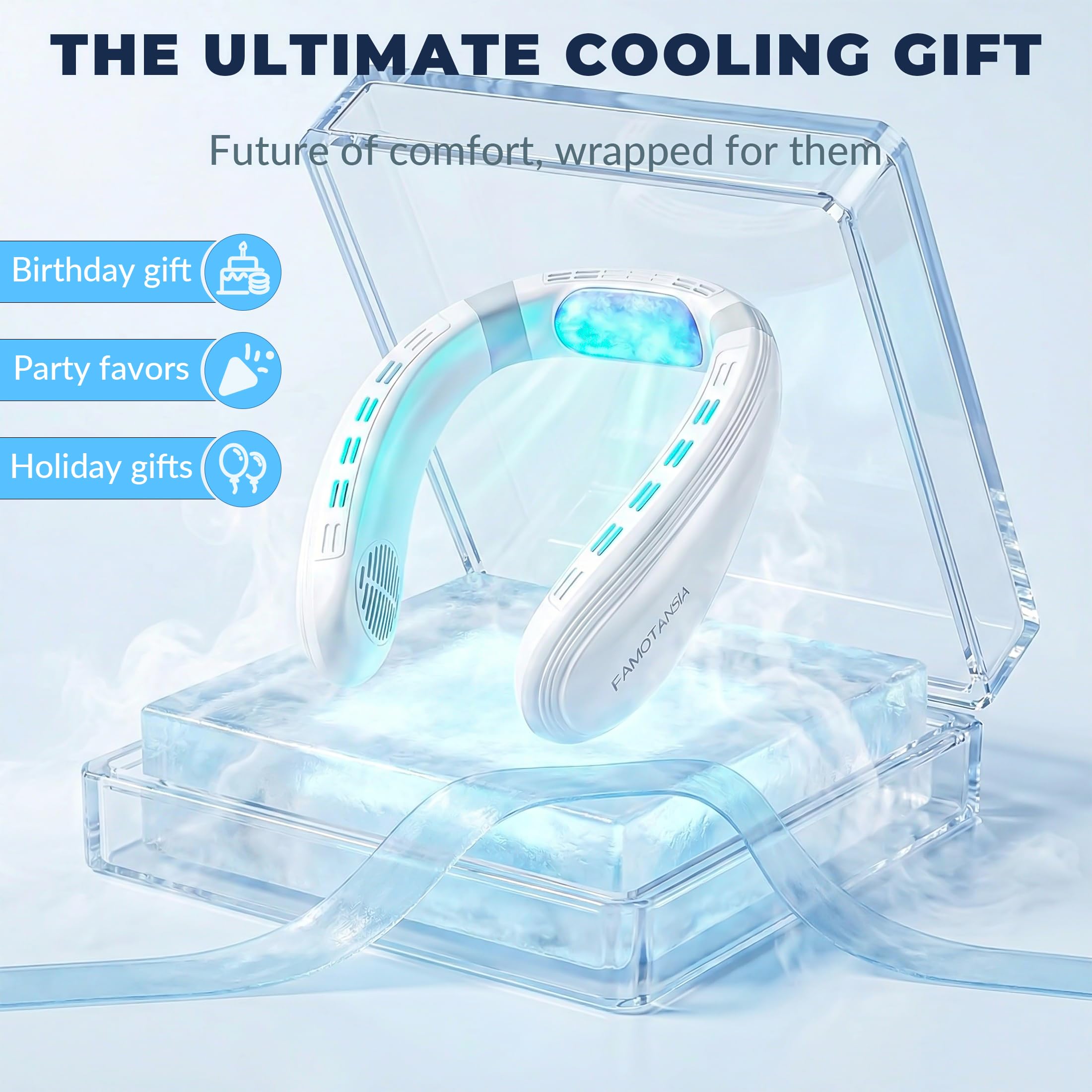 FAMOTANSIA neck fan makes a practical gift for cool comfort on the go.