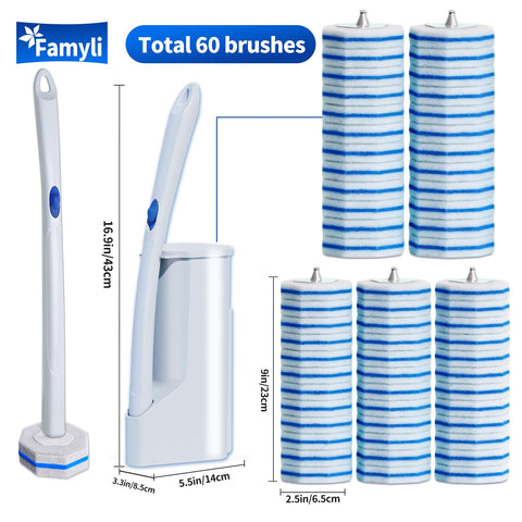 FAMYLI 16-5-inch cleaning rod enables safe distance during scrubbing.