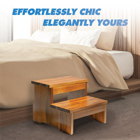 FANATU wooden step stool suitable for multiroom use across bedroom and bath