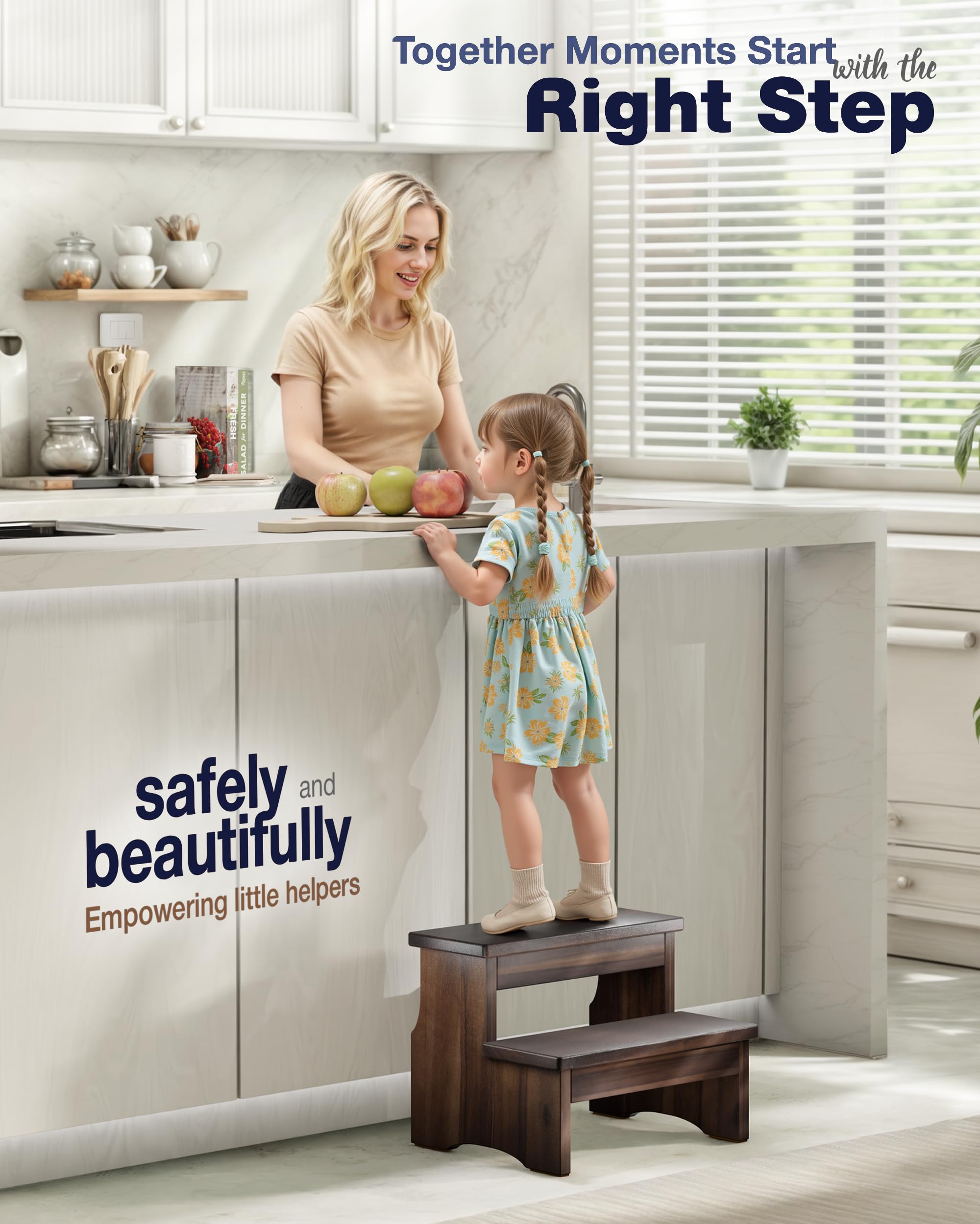 FANATU stool in kitchen setup, reach high shelves safely.